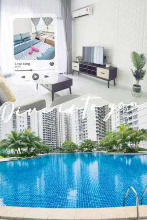 15Johor, near CIQ, Danga bay Free parking 2BR6pax
